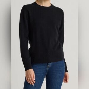 Everlane Women's Black Cashmere Crew Neck Sweater, Sz L